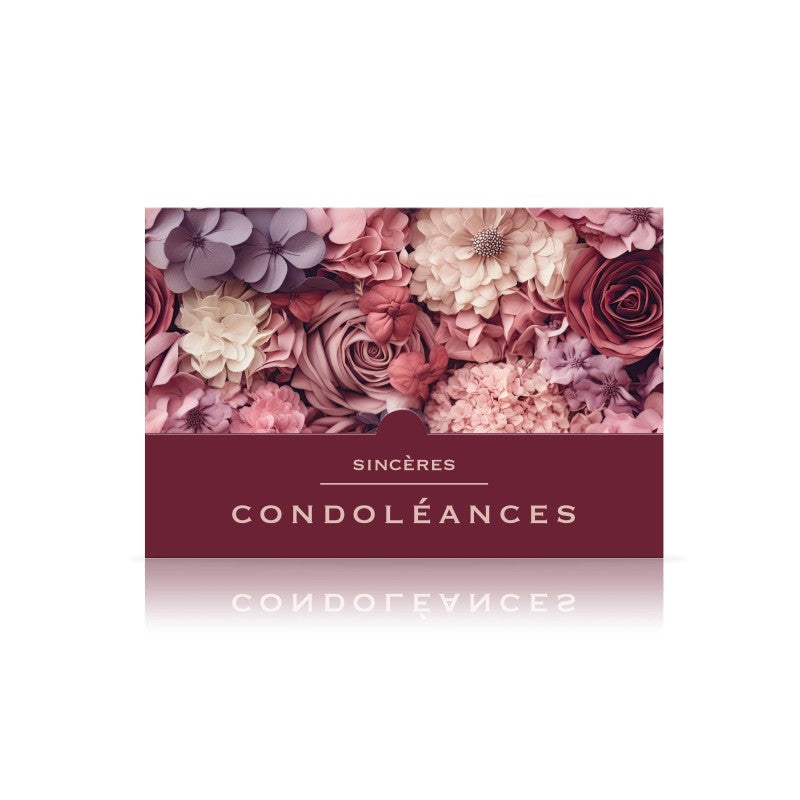 Carte "Sincères Condoléances"