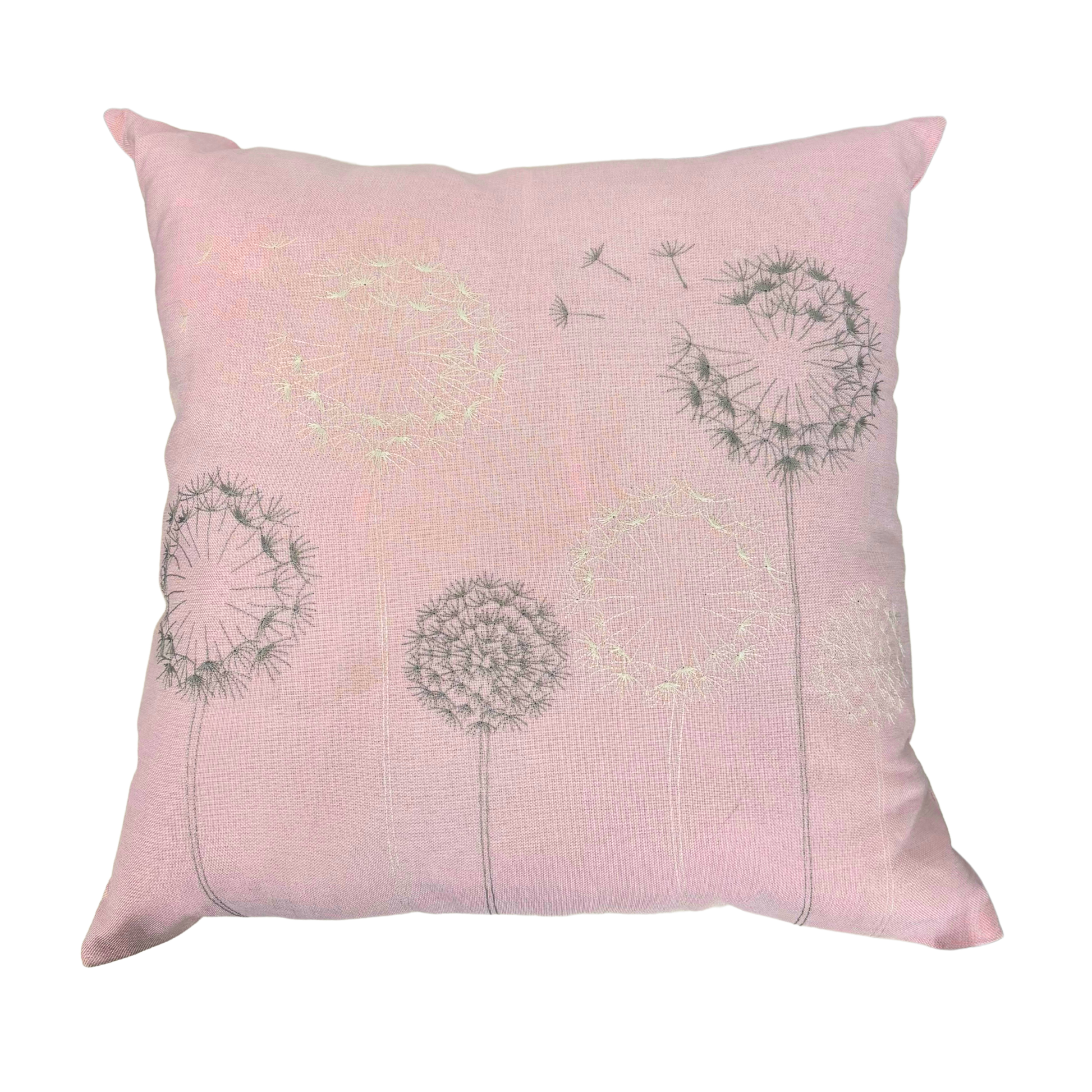Coussin Rose avec Motif "Pissenlit"