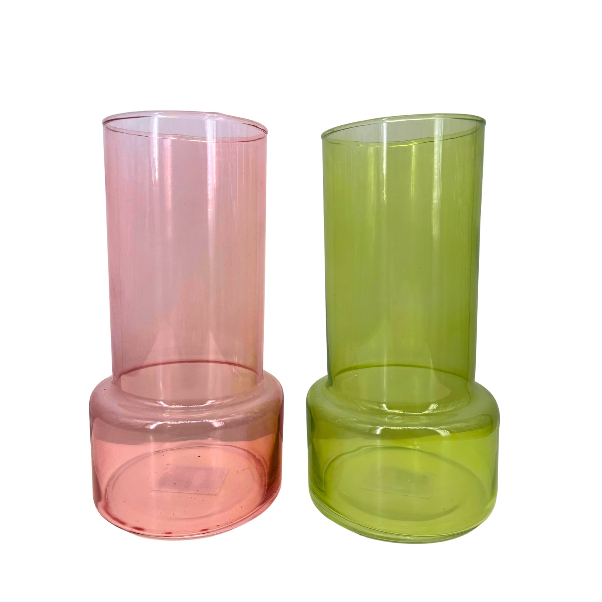 Vases en Verre Anis et Rose