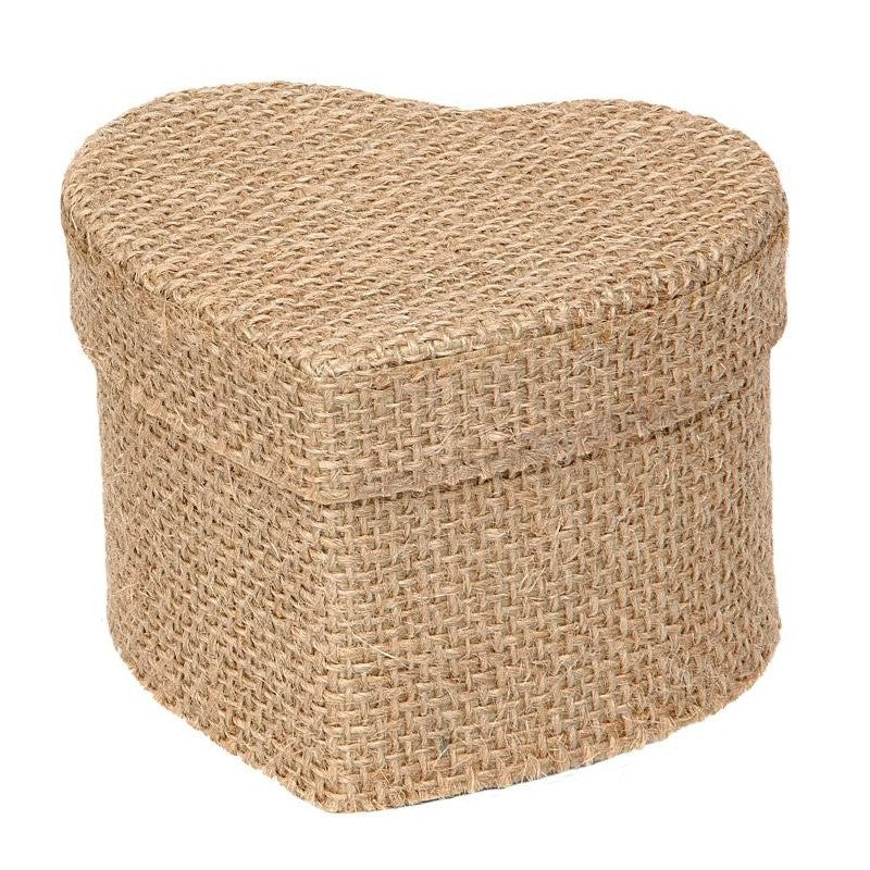 Boites Coeur en Toile de Jute