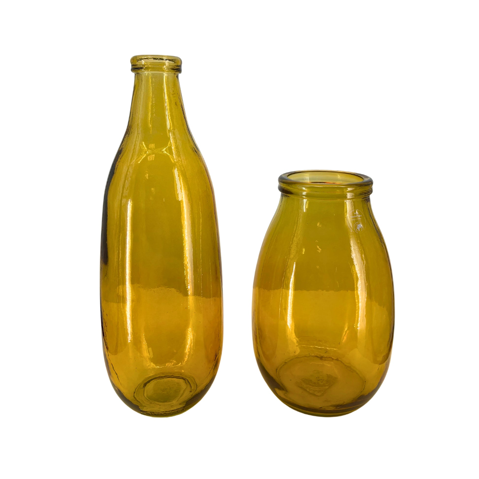 Vases Bouteille en Verre Jaune