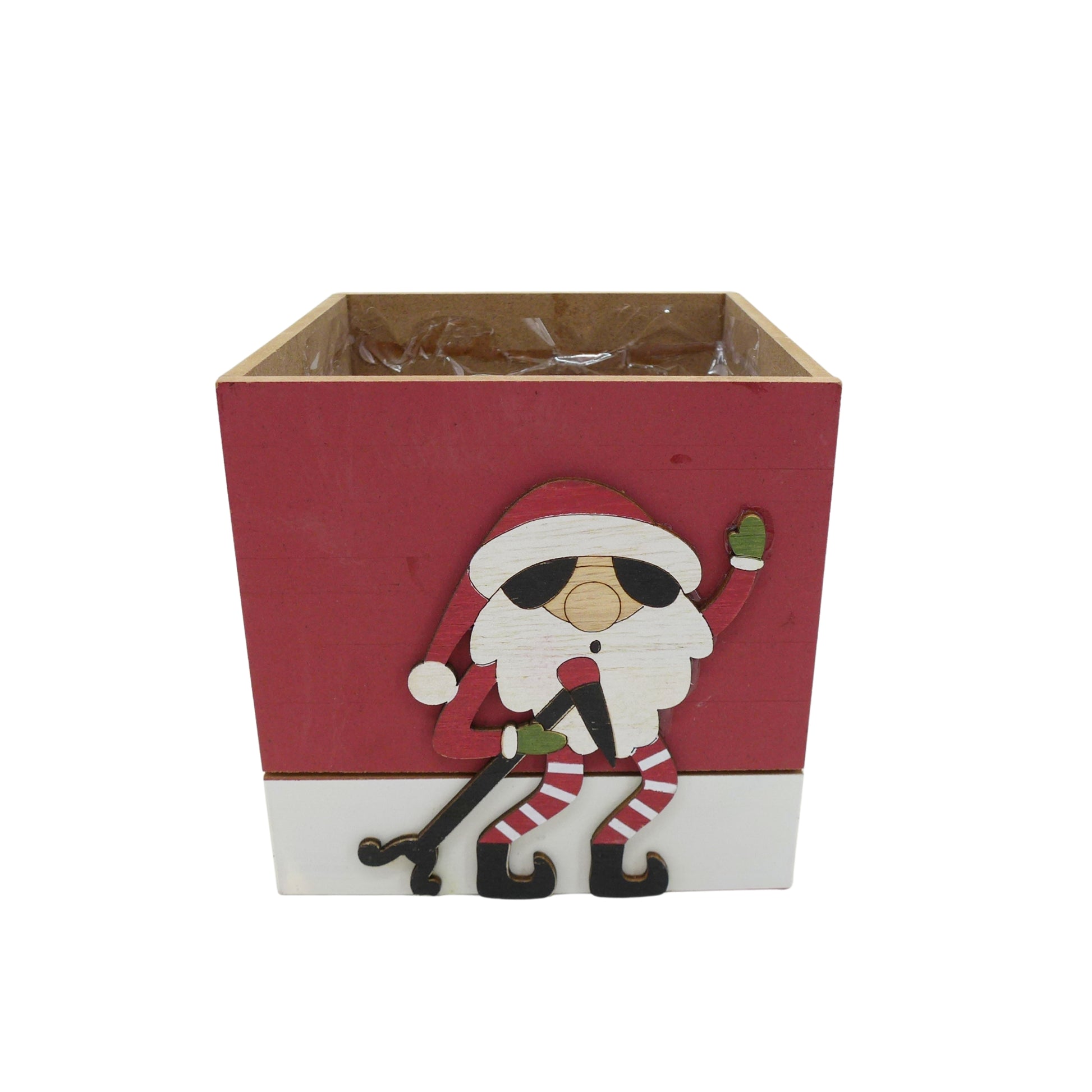 Cache-Pot Bois Père Noël