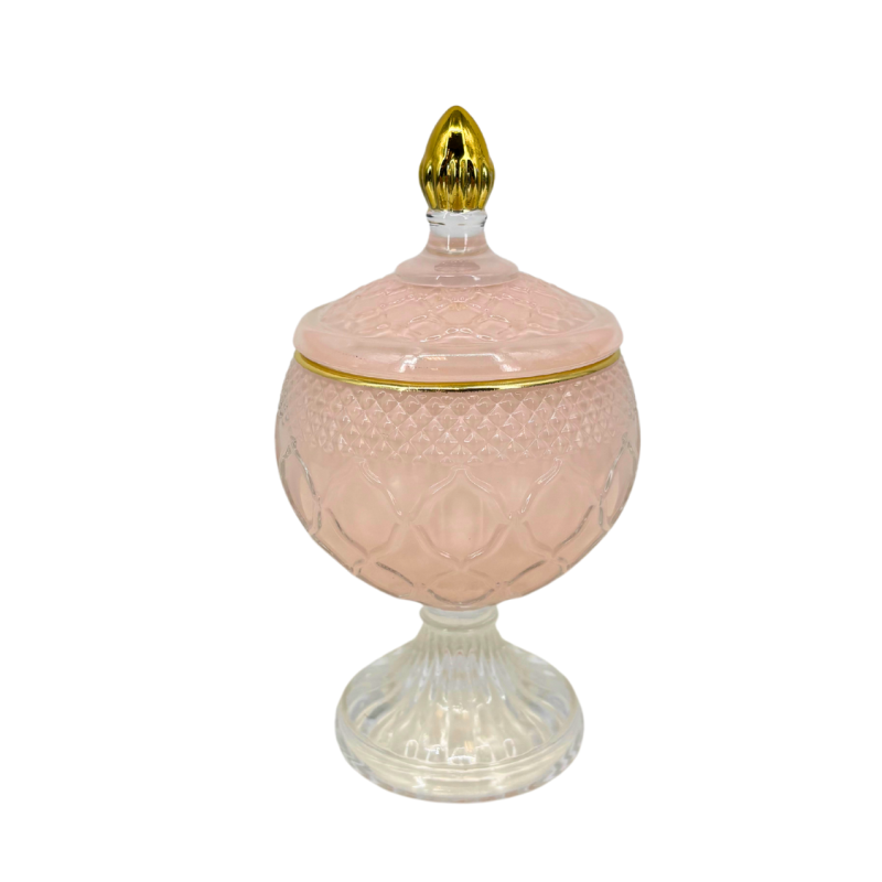 Coupe en verrerie rose