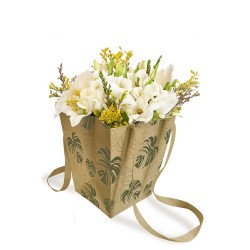 Sac Élégant Monstera – Chic et Pratique pour Bouquets et Cadeaux