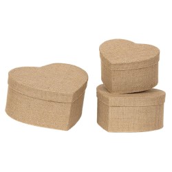 Boîtes en Forme de Cœur en Toile de Jute – Élégance Naturelle et Romantique