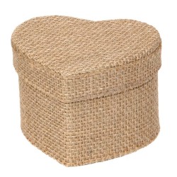 Boîtes en Forme de Cœur en Toile de Jute – Élégance Naturelle et Romantique