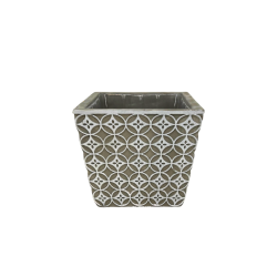 Cache-Pots Carré Gris et Blanc - Design Moderne et Élégant