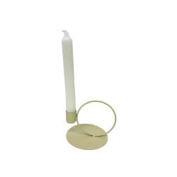 Candle Holder 1 Bougie en Métal Blanc - Élégance et Simplicité