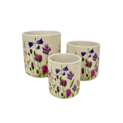 Cache-Pots Motif Fleurs - Élégance Florale pour Vos Plantes