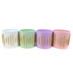 Cache-Pots Pastel en Zinc avec Brindilles de Bois – Élégance Naturelle pour Votre Décoration