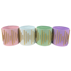 Cache-Pots Pastel en Zinc avec Brindilles de Bois – Élégance Naturelle pour Votre Décoration