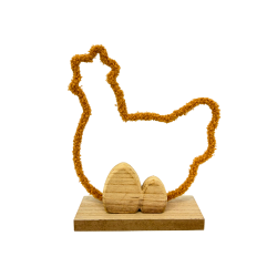 Poule en Corde avec Œuf - Décoration Rustique et Printanière