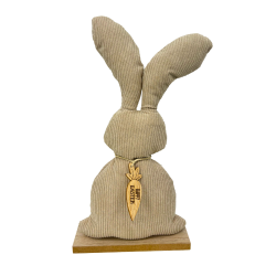 Lapin en Velours Beige - Élégance Douce et Décoration Printanière