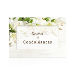 Carte "Sincères Condoléances"