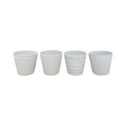 Cache pot Gres Blanc Fleuriste