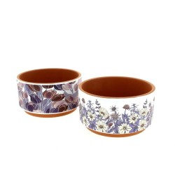 Coupe Terracotta à Motifs Floraux – Élégance et Polyvalence
