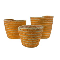 Cache-Pots en Corde Orange/Saumon – Élégance Artisanale et Fraîcheur Colorée