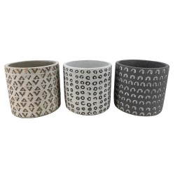 Cache-Pots en Ciment Nuance de Gris avec Point – Élégance Minimaliste et Contemporaine