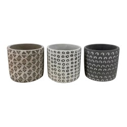 Cache-Pots en Ciment Nuance de Gris avec Point – Élégance Minimaliste et Contemporaine