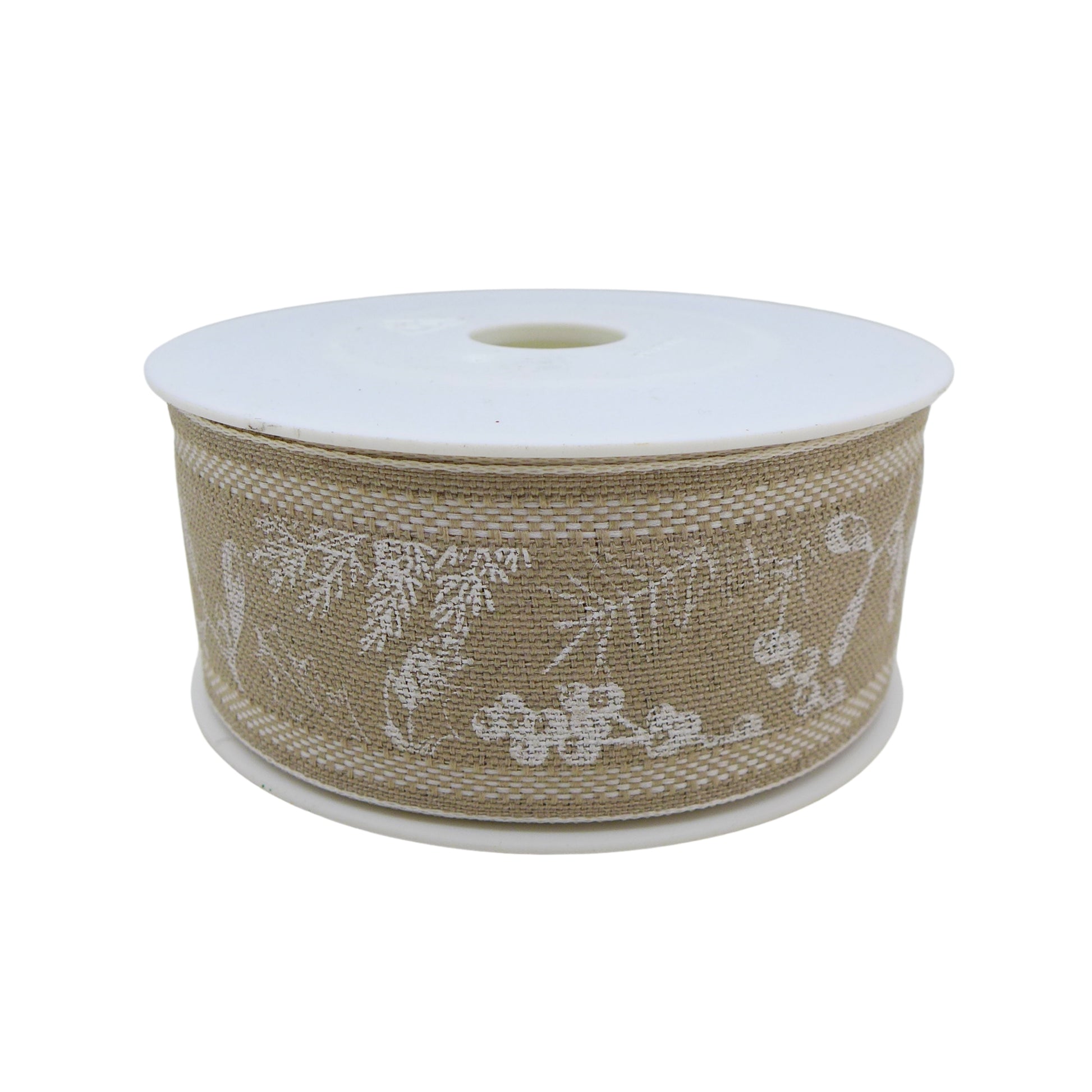 Ruban Jute naturel/blanc
