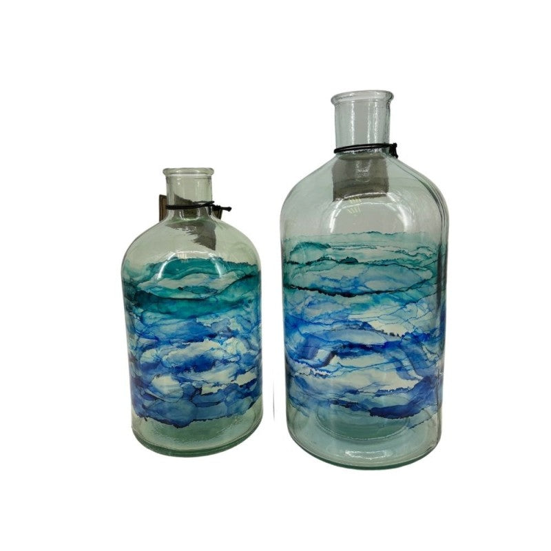 Vases Bouteille en Verre Bleu