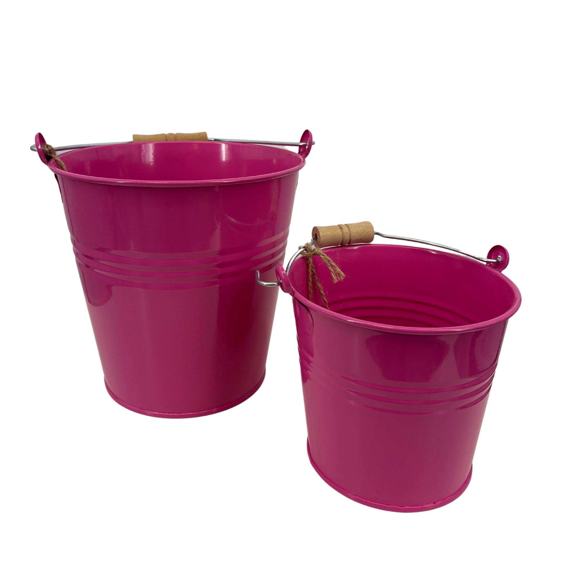 Cache-pot en Zinc Fuchsia avec Anse