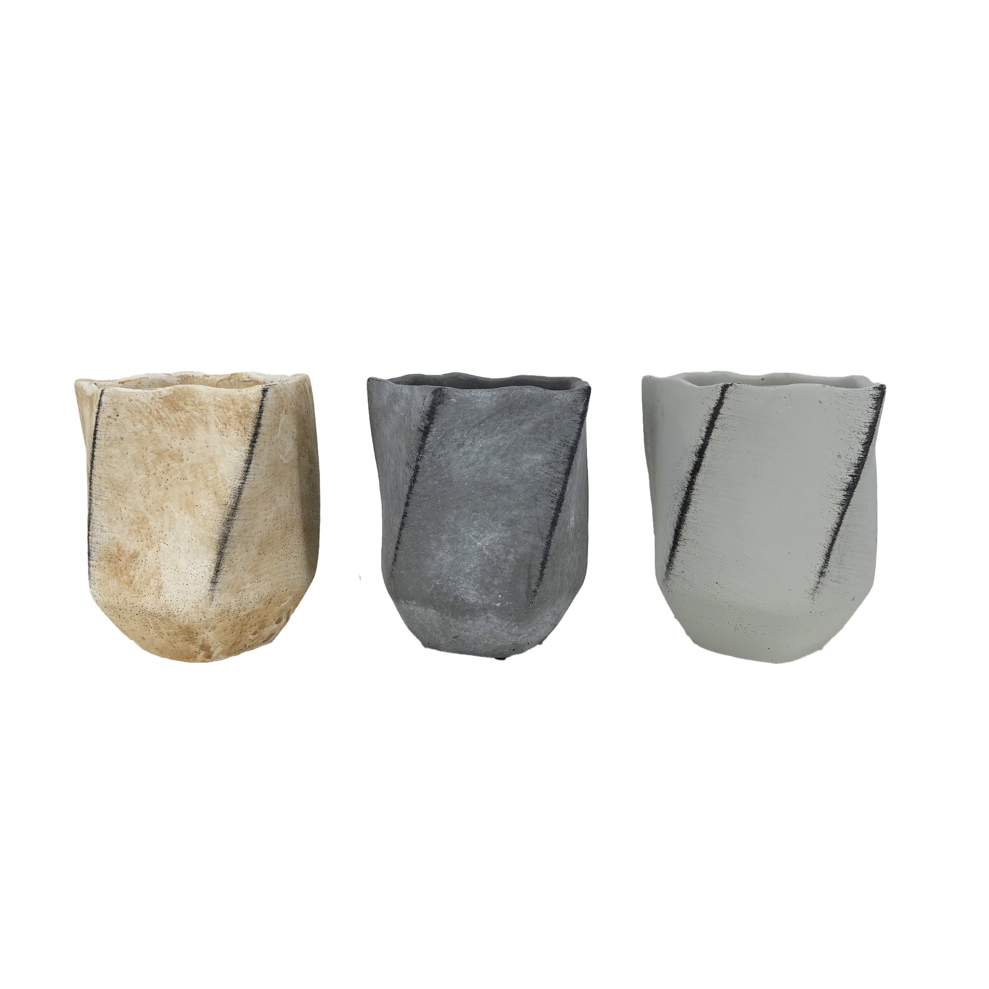 Cache-Pots en Céramique Texturée - Assortiment de Couleurs