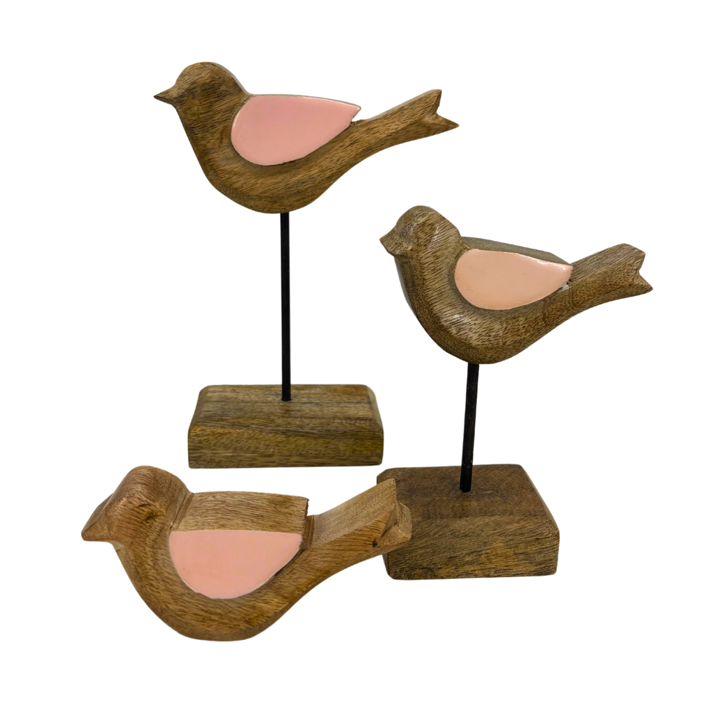 Oiseaux en Bois Rose