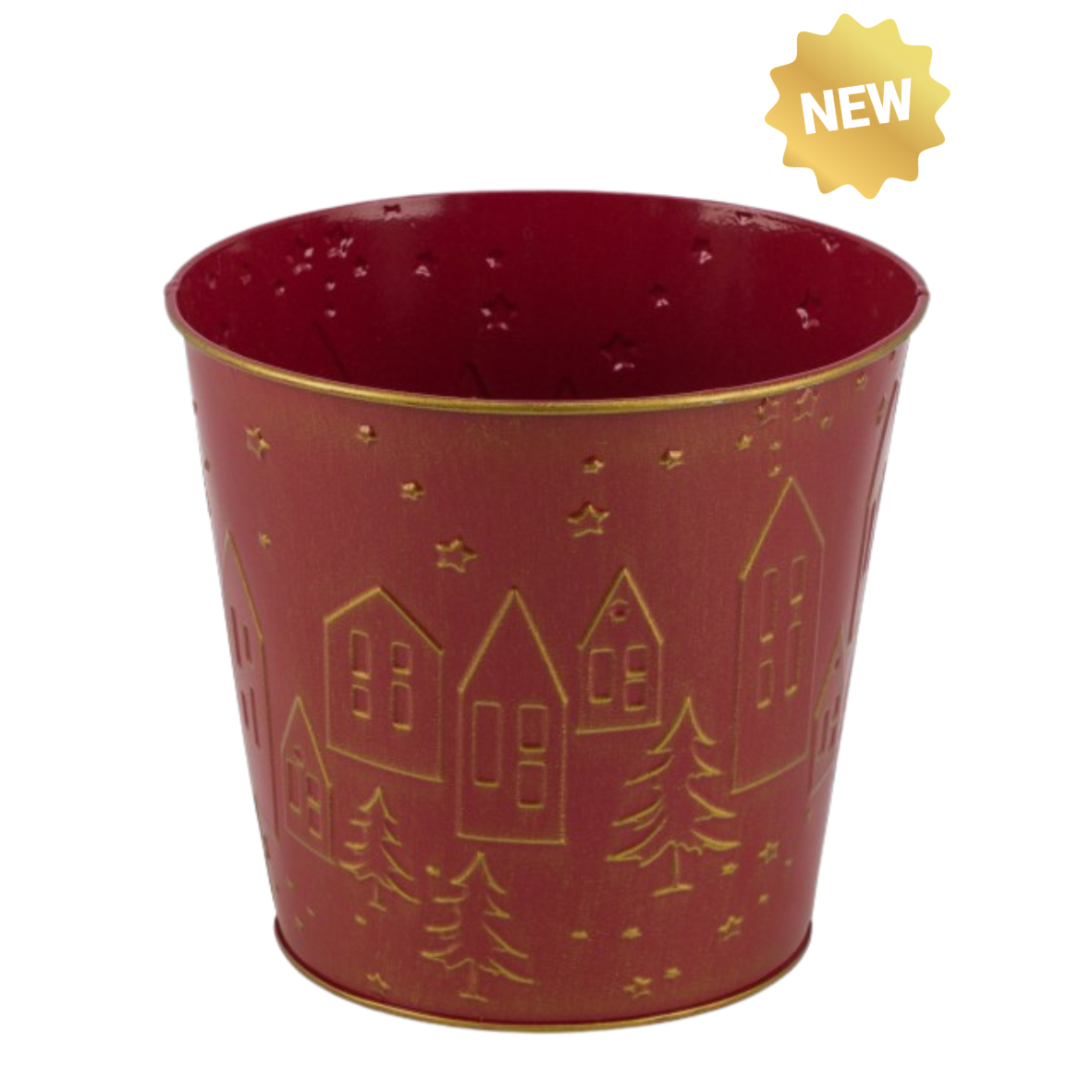 Cache-pot Noël en zinc