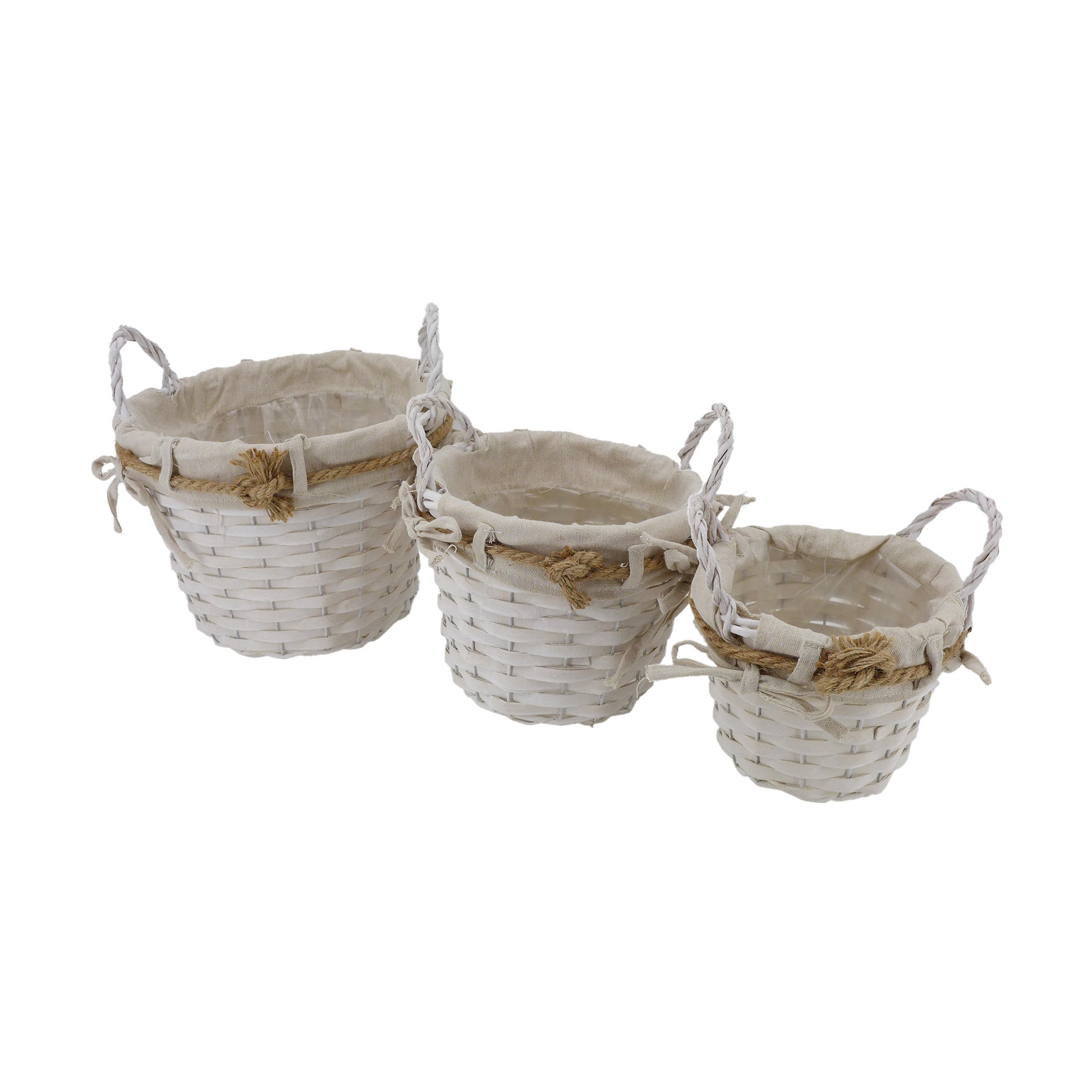 Cache-pot vannerie blanc Maddie