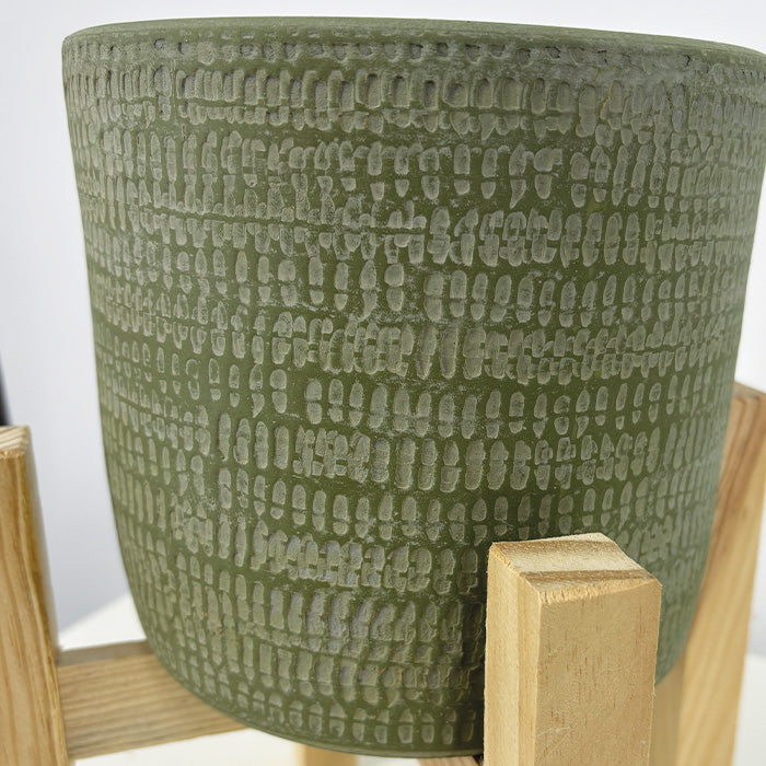 Cache-Pots Vert sur pied en Bois