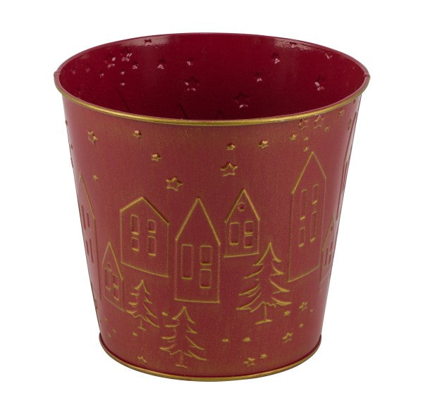 Cache-pot Noël en zinc