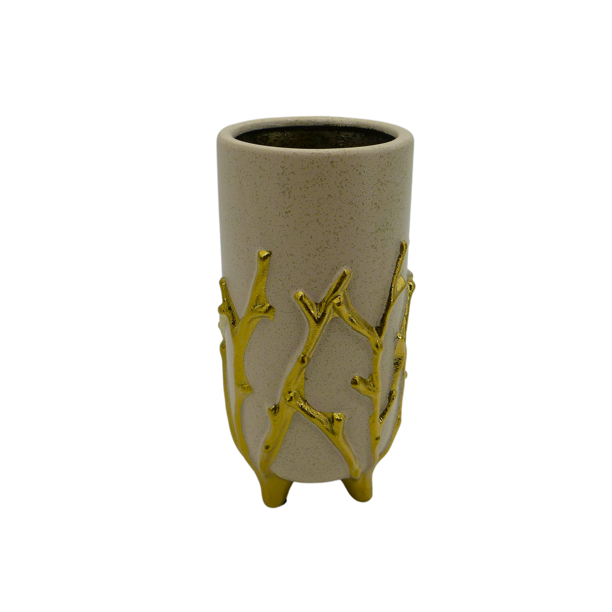 Vase flamme beige/or