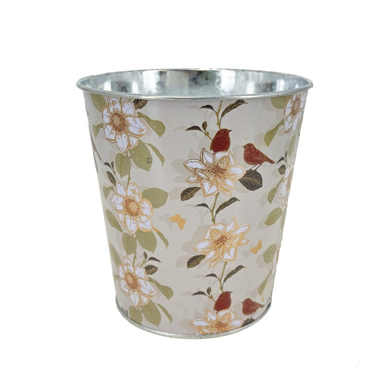 Cache-Pots en Zinc Oiseaux et Lys