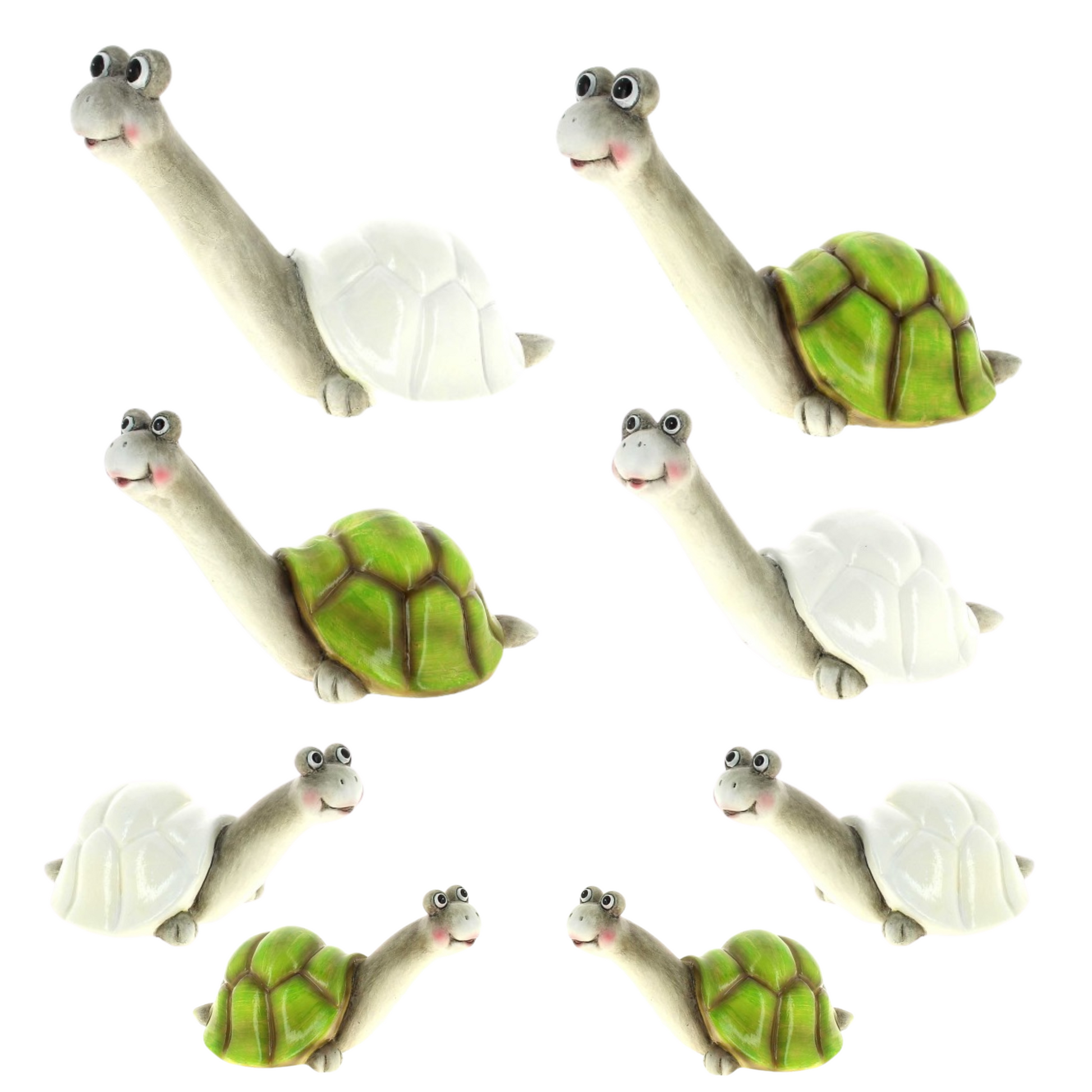 Tortues Blanches et Vertes en Céramique