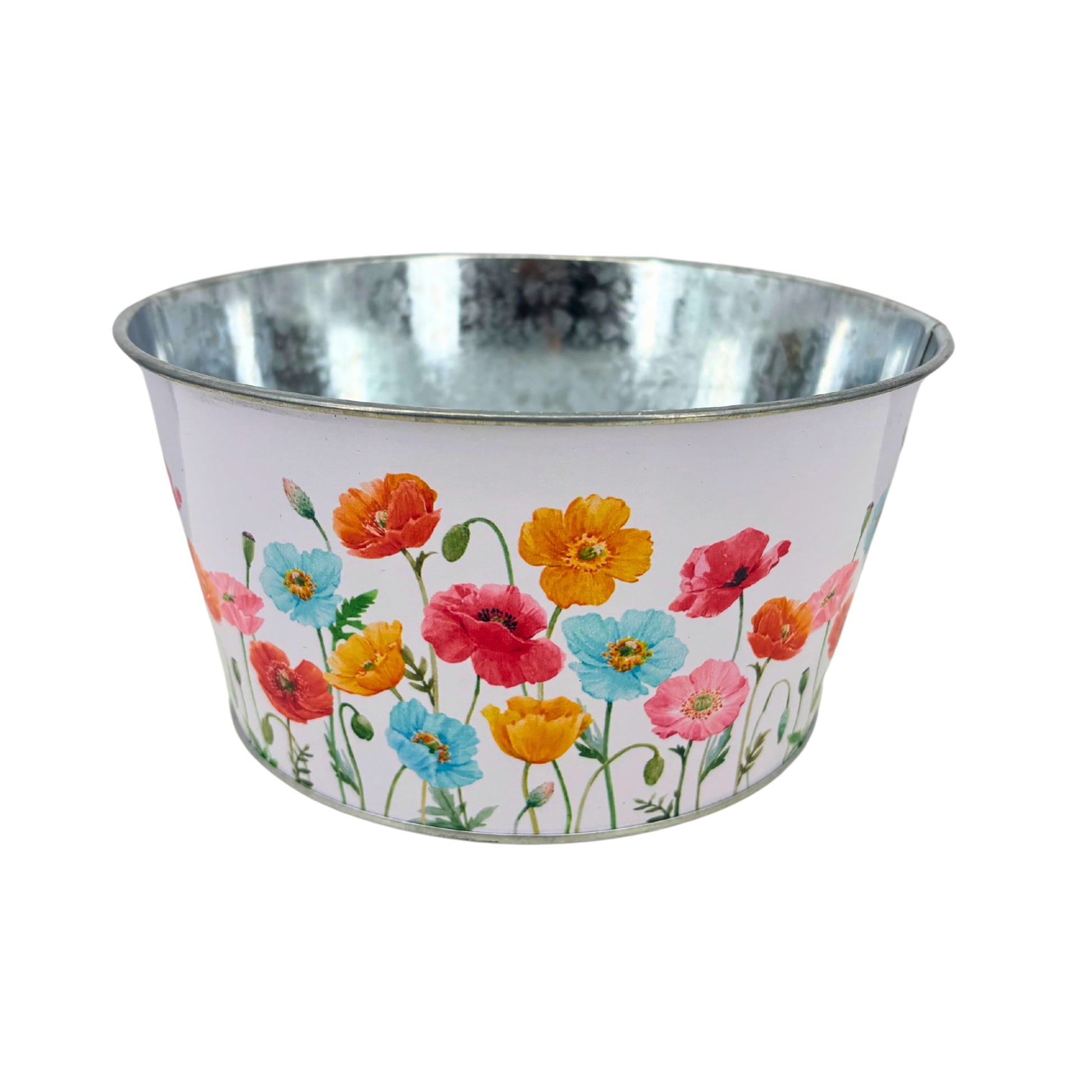 Coupe en zinc blanc   "Coquelicots "