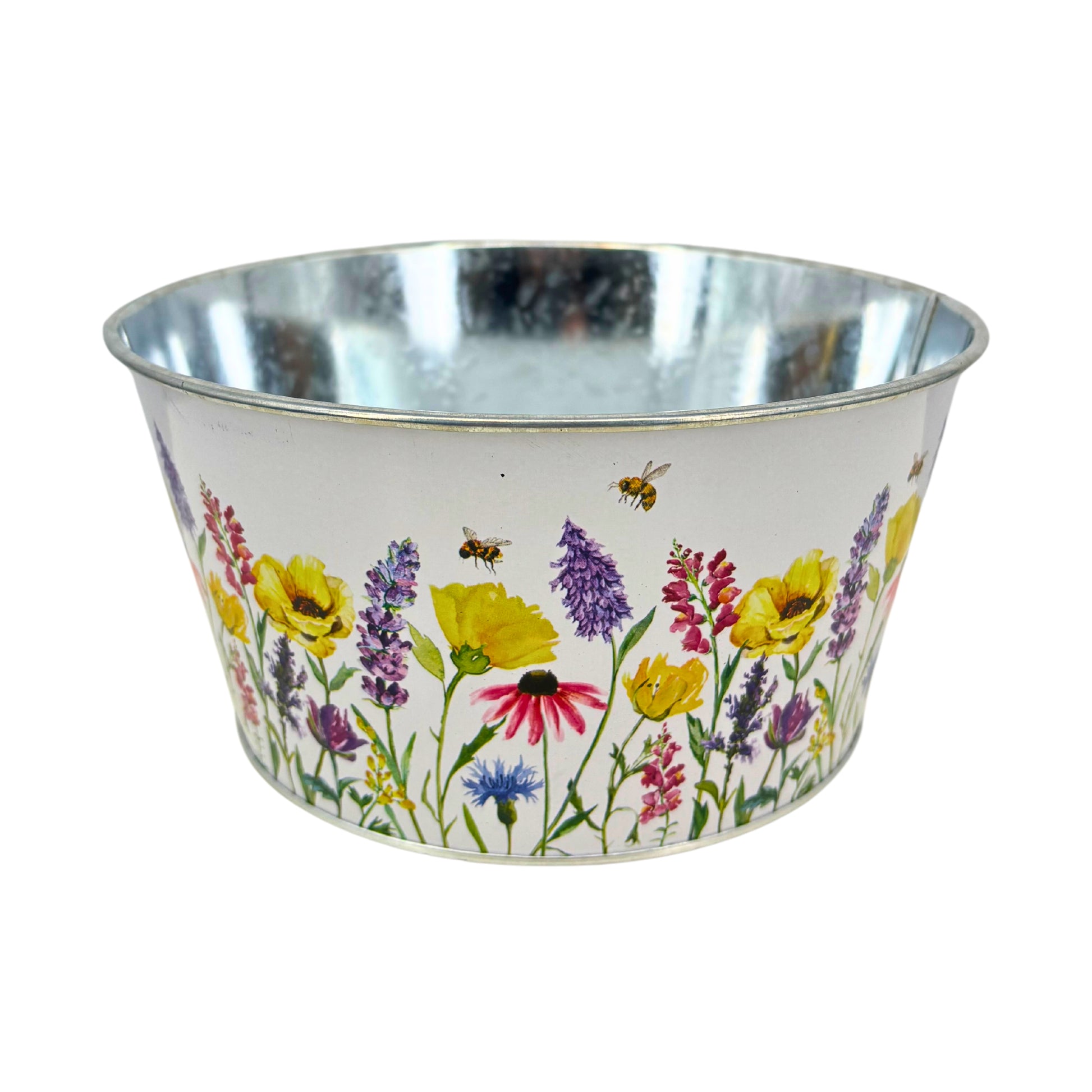 Coupe en zinc blanc "Fleurs des champs"