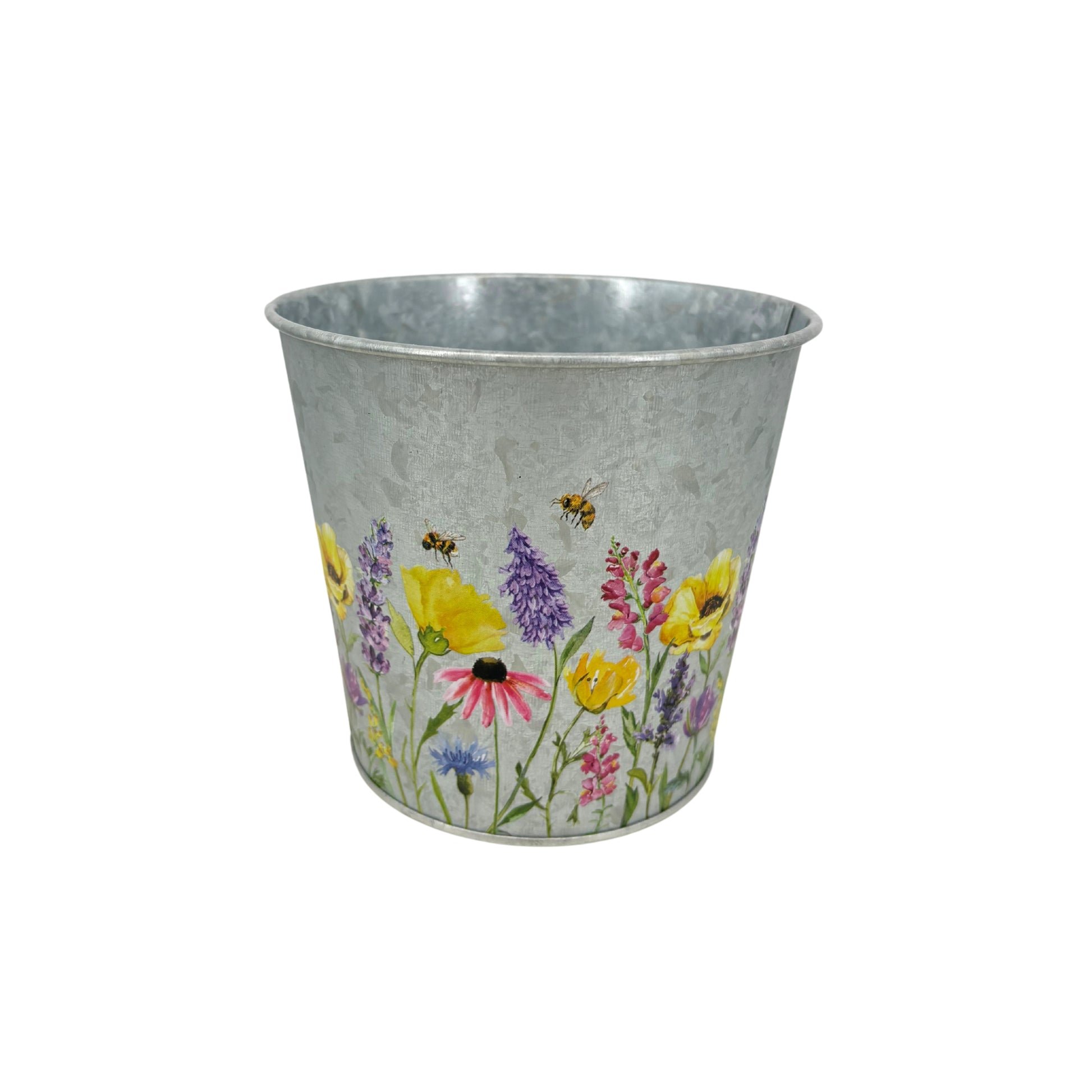 Cache Pot Zinc Fleurs des champs