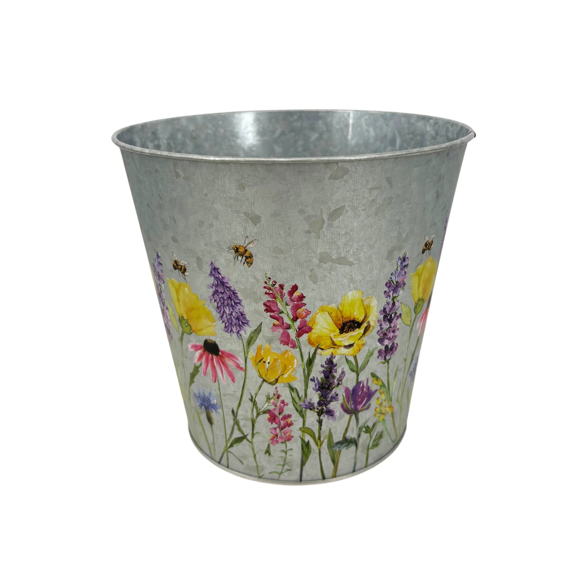Cache Pot Zinc Fleurs des champs