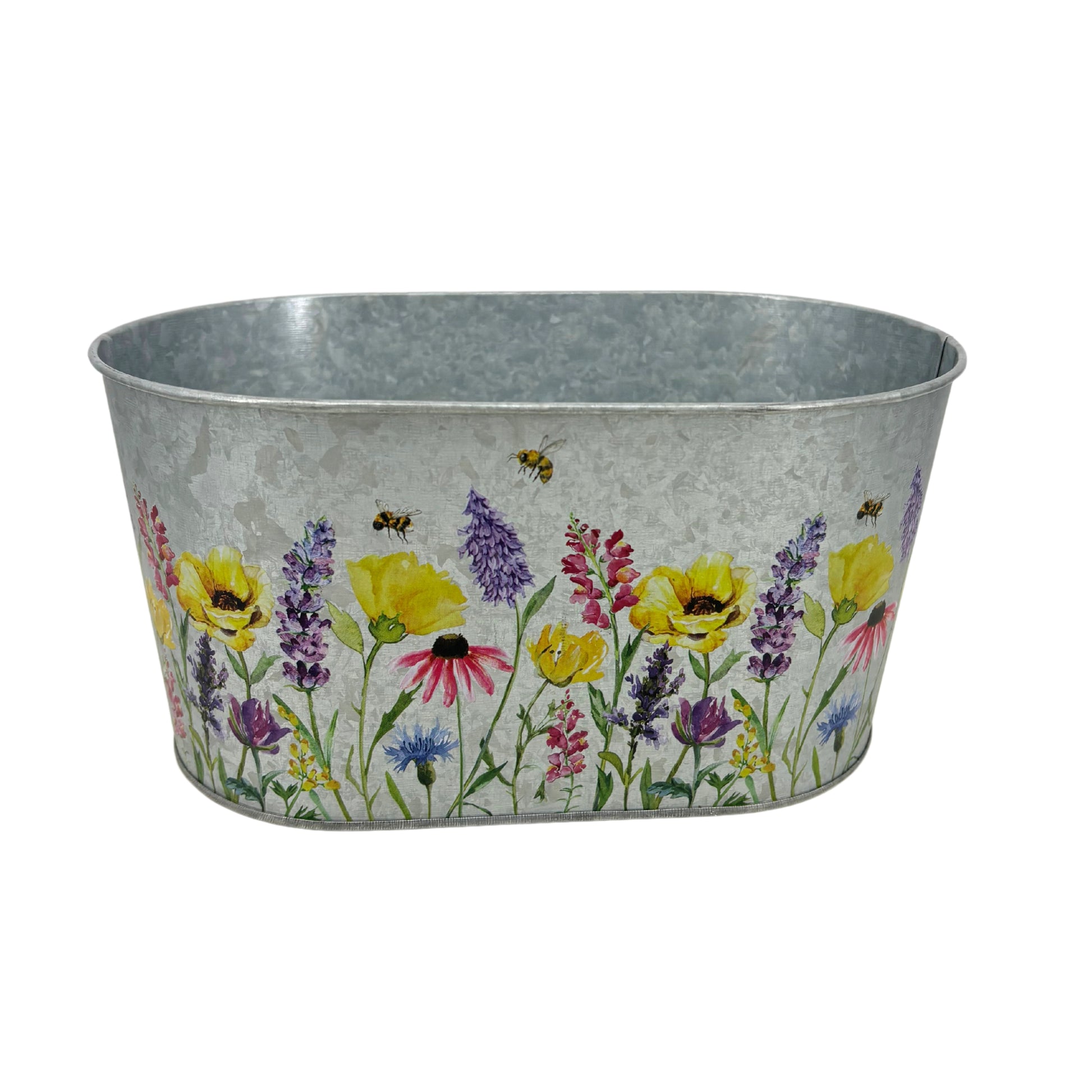 Jardinière Blanche "Fleurs des champs"