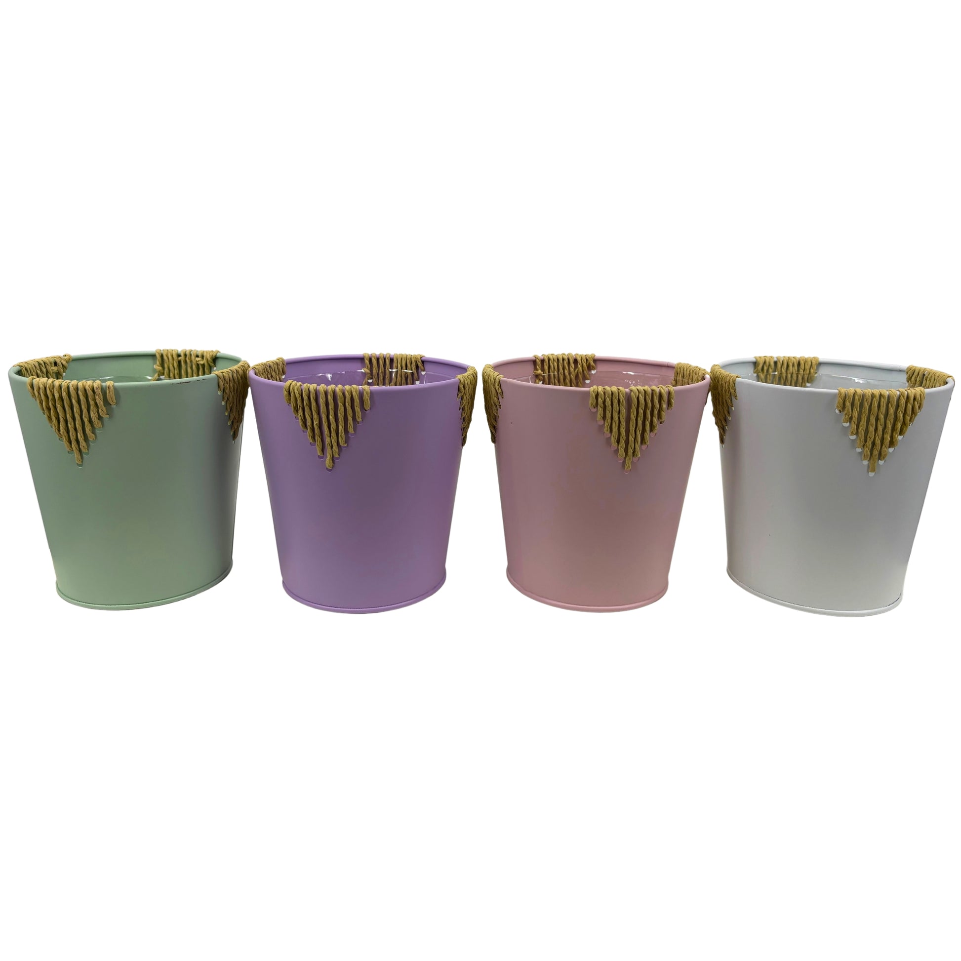 Cache-pots Pastel en Zinc et Corde