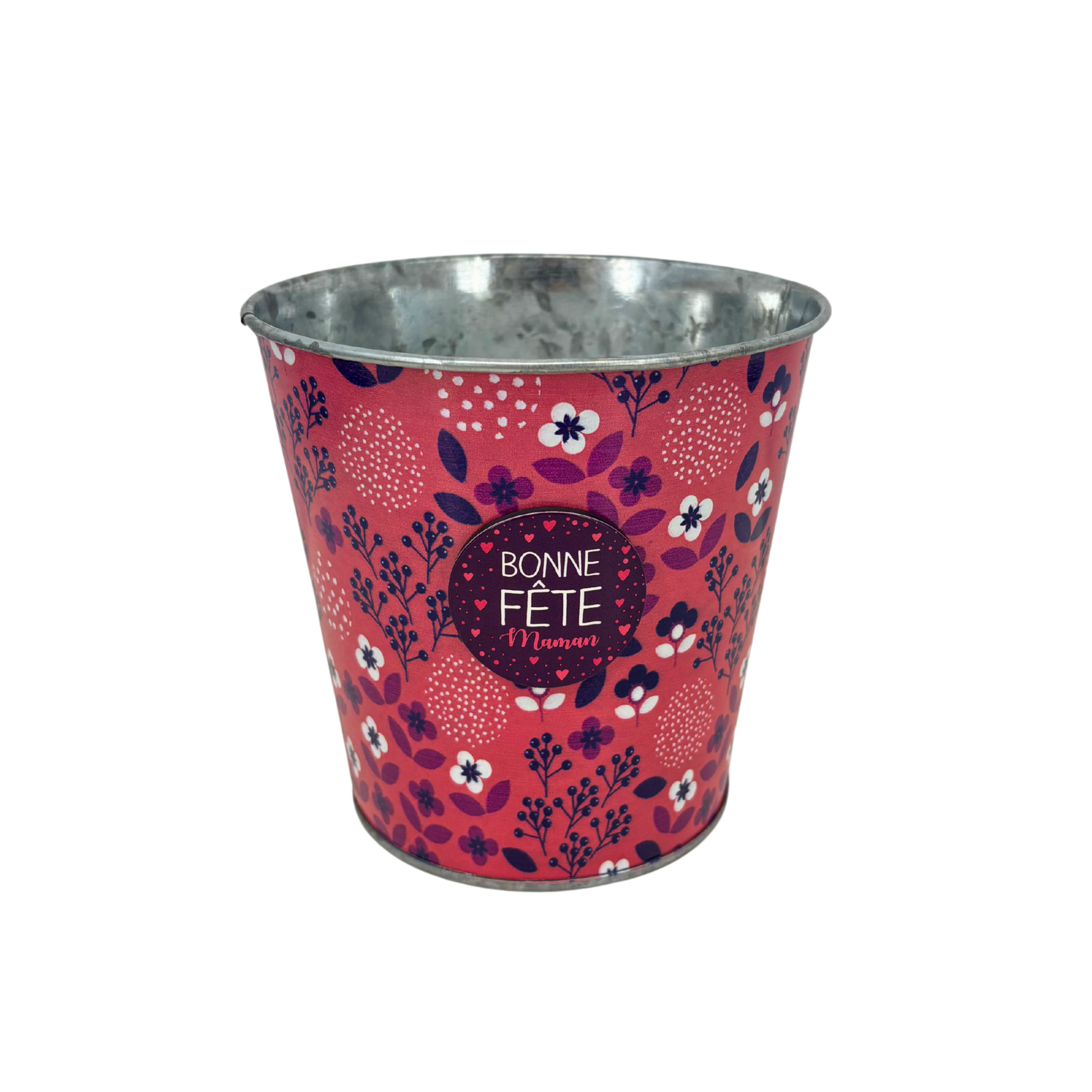 Cache-pot Bonne Fête Maman Rose