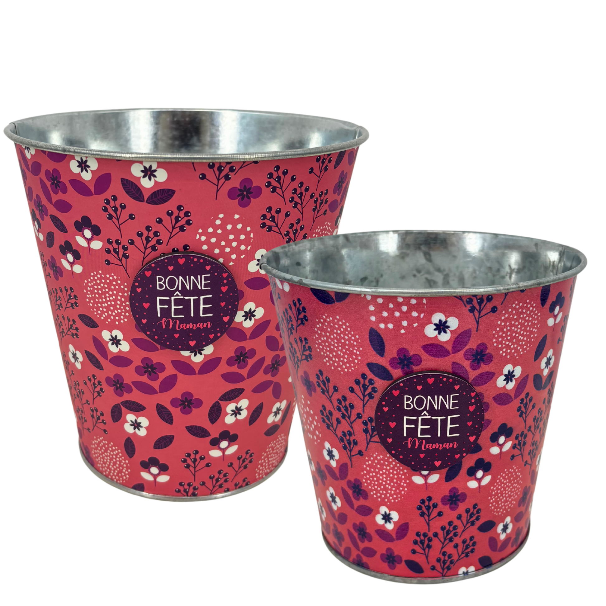 Cache-pot Bonne Fête Maman Rose