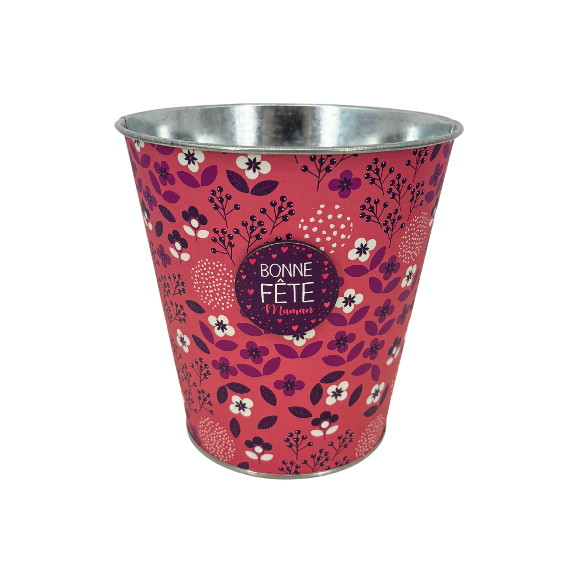 Cache-pot Bonne Fête Maman Rose