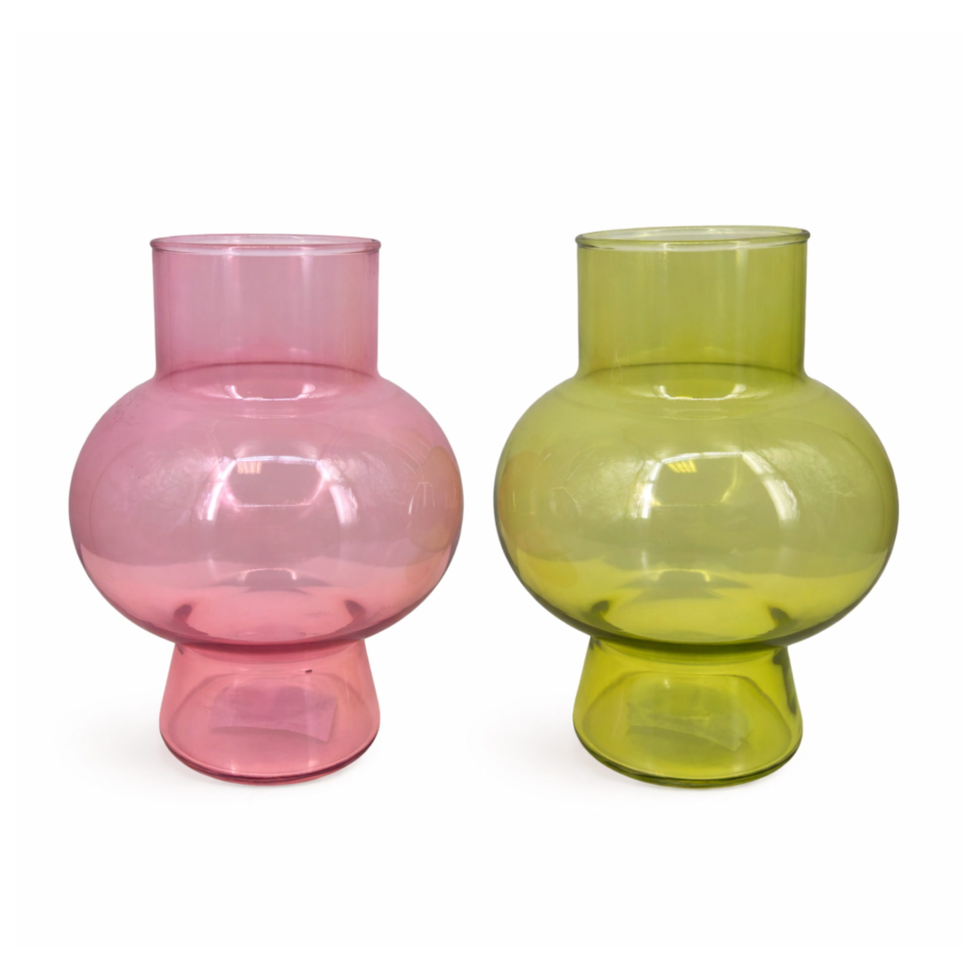 Vases Ballon Anis et Rose