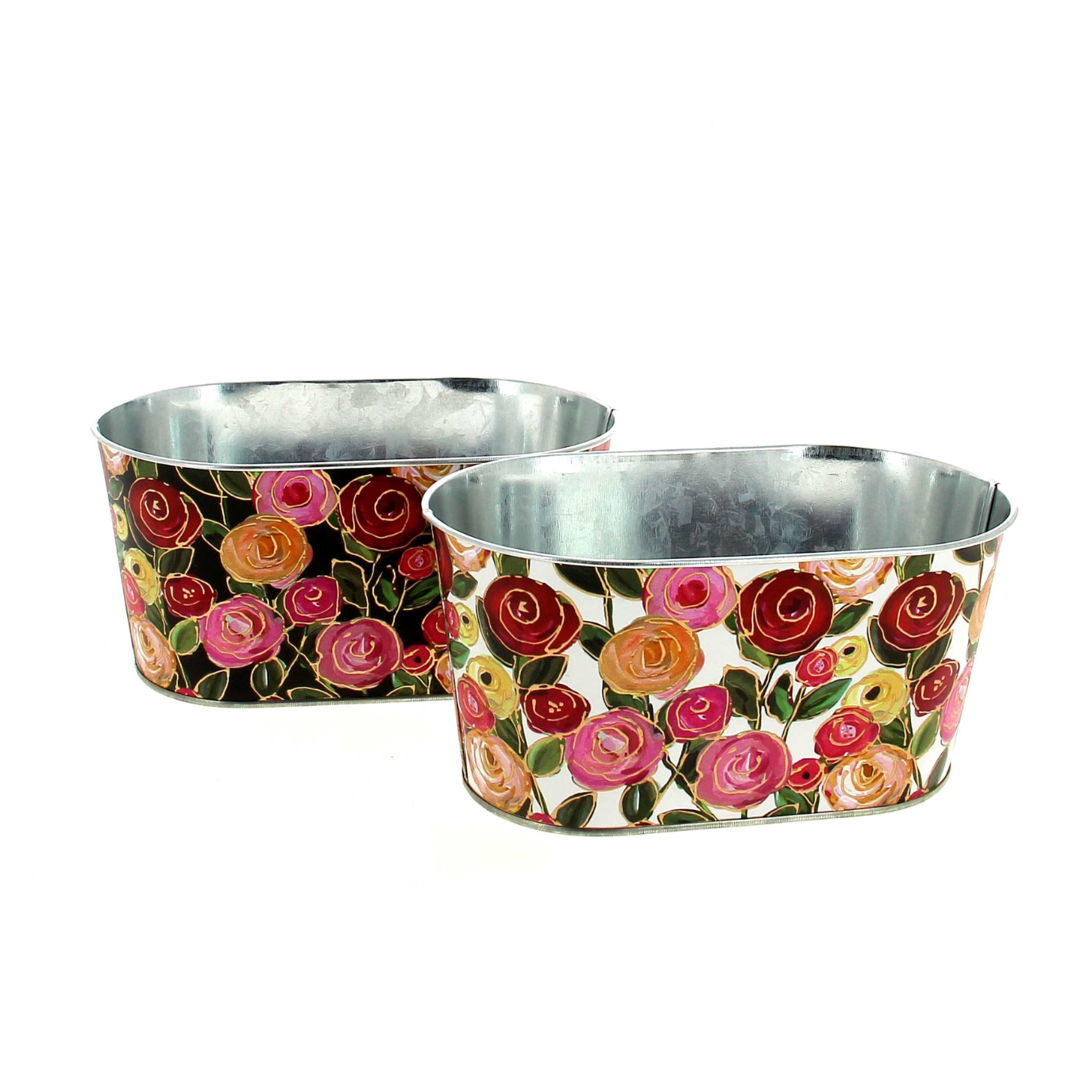 Jardinière Zinc Fleurs Colorées