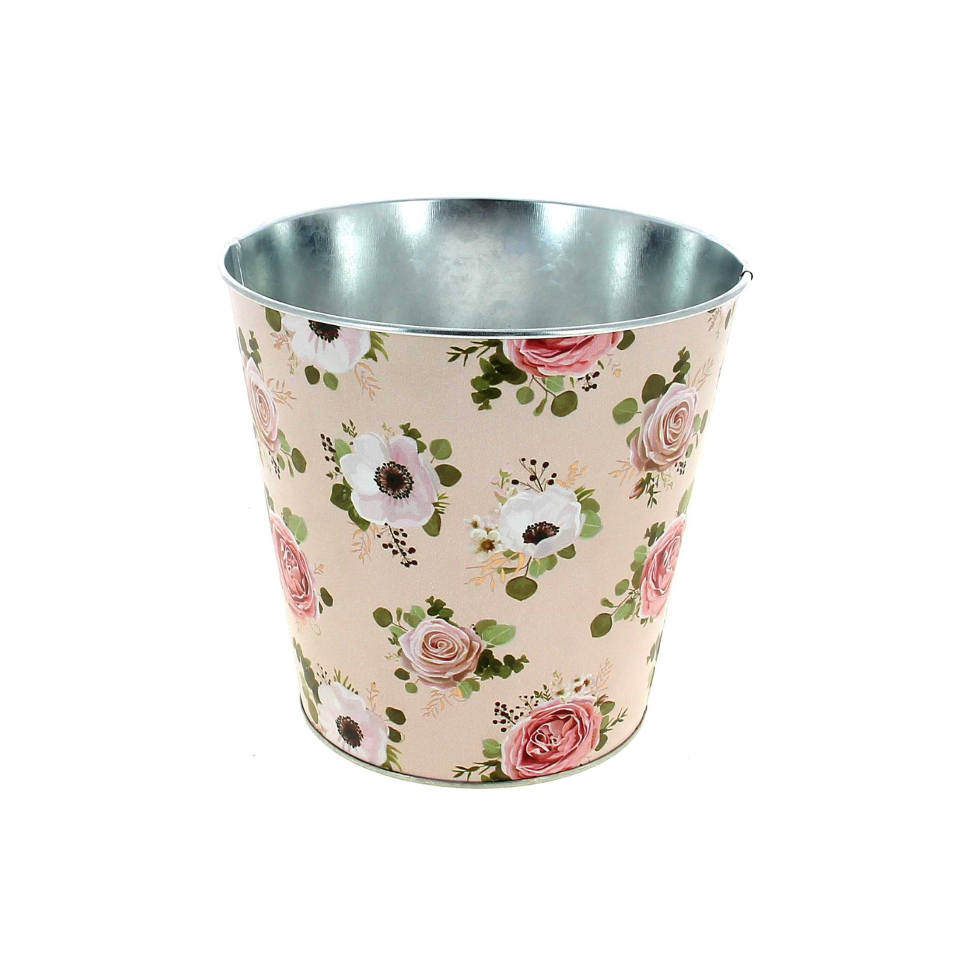 Cache pots zinc Orchidée fleurs roses