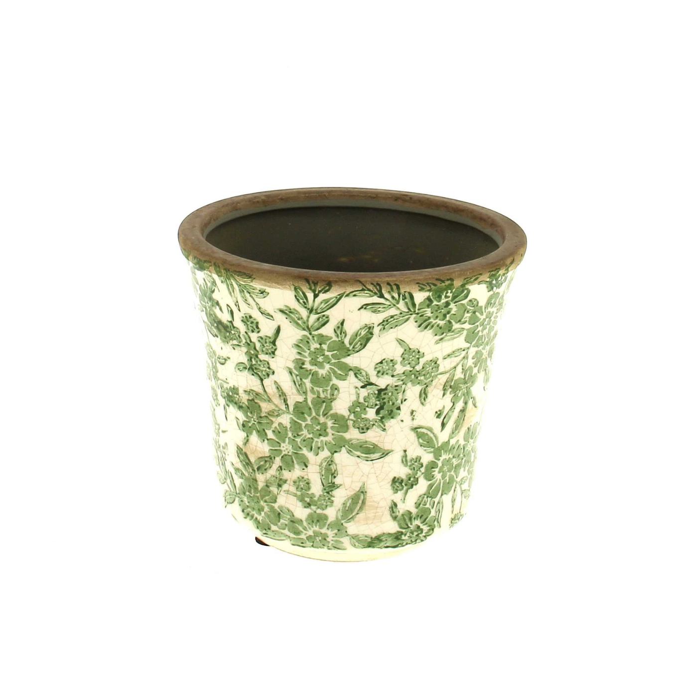 Cache-pots en Céramique Fleurs Vertes