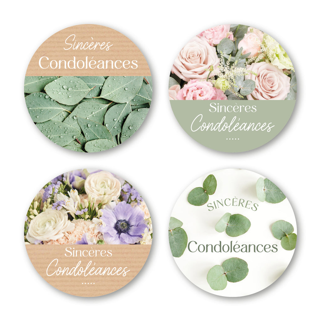 Etiquettes adhésives - Condoléances