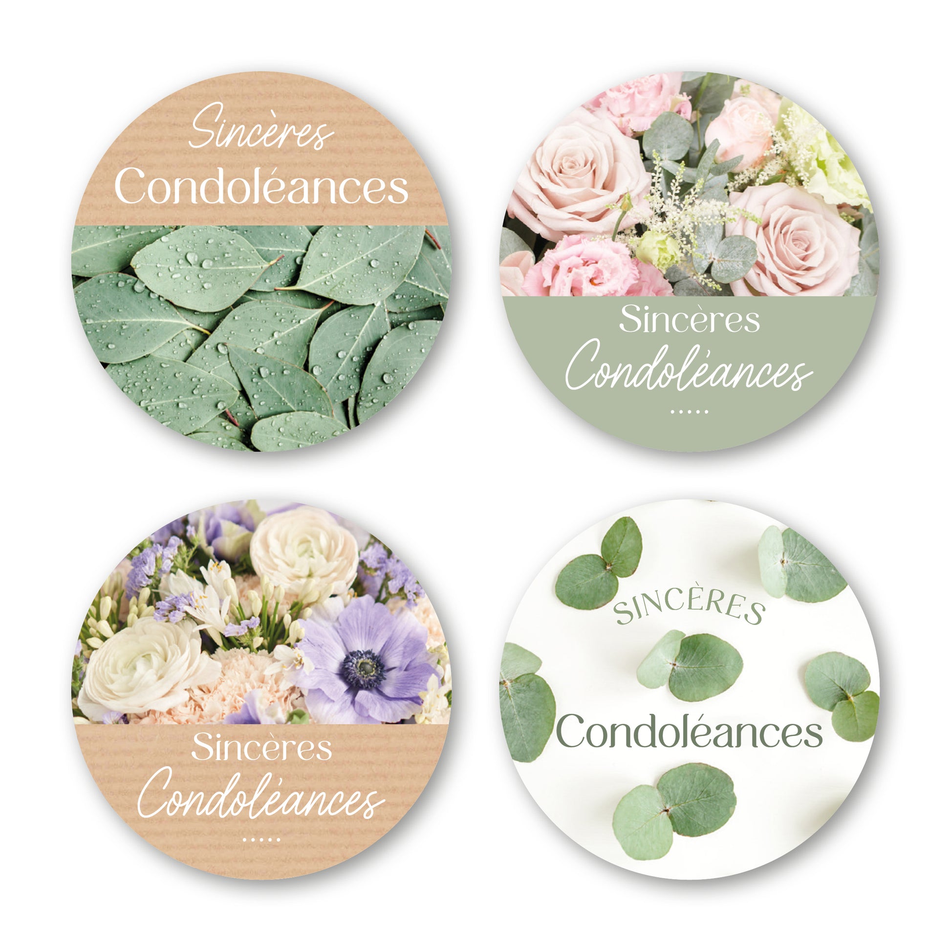 Etiquettes adhésives - Condoléances